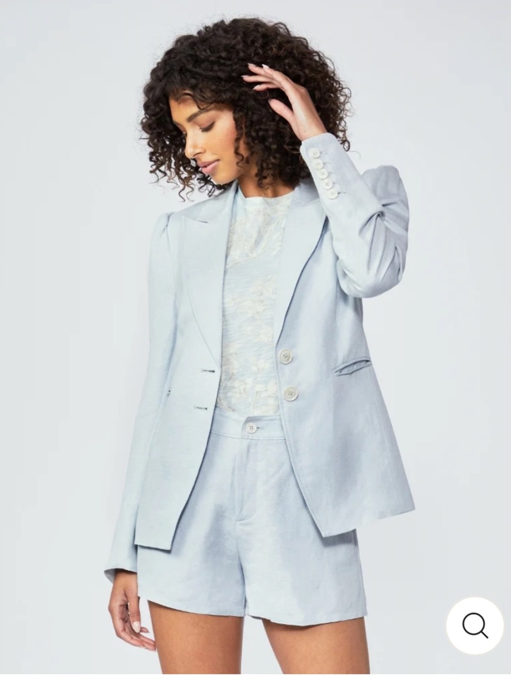 Paige - Chelsee Blazer with Puff Sleeve in Dove Grey